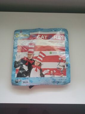 Dr. Seuss Cat In The Hat Adult Accessory Costume Hat Bow Gloves One Size